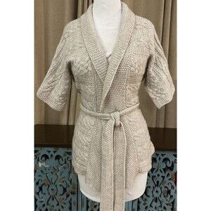 Outback Red Wool Acrylic Blend Short Sleeve Sash Cardigan Sweater Size Medium